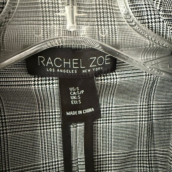 Rachel Zoe Plaid Glen Check Longline Blazer Ruched Sleeve Size Small EUC - Picture 4 of 7